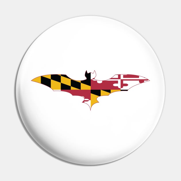 Maryland Bat Flag Pin by Wickedcartoons