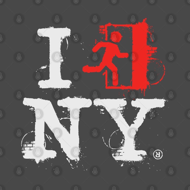 I Left NY - white/red by Toad King Studios