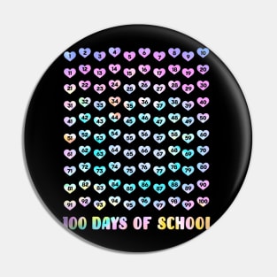 100Th Day Of School Teacher Tie Dye100 Days Math Numbers Pin