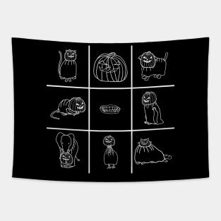 Halloween Horror Cute Animals Pumpkin Costume Tapestry