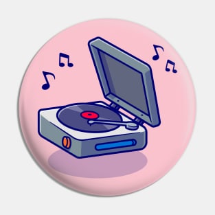Vinyl Player Cartoon Pin