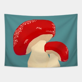 Cute Mushrooms with Red Caps Tapestry