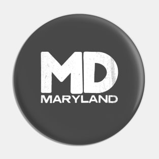 MD Maryland State Vintage Typography Pin