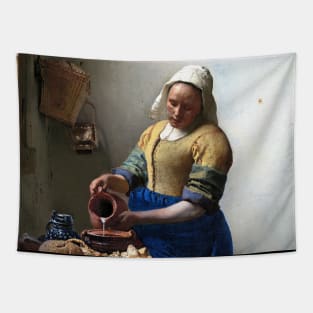 High Resolution Johannes Vermeer The Milkmaid 1658 Tapestry