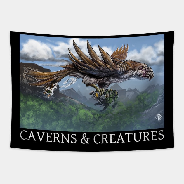 Caverns & Creatures: Love on the Rocs Tapestry by robertbevan