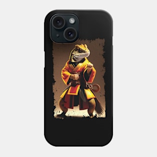 Bearded dragons doing Karate Funny lizard Phone Case