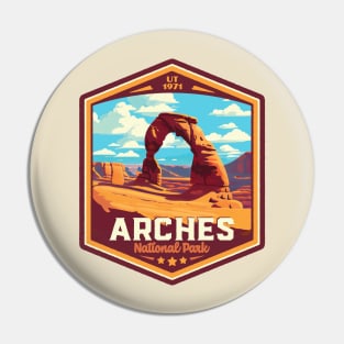 Arches National Park Vintage WPA Style National Parks Art Pin