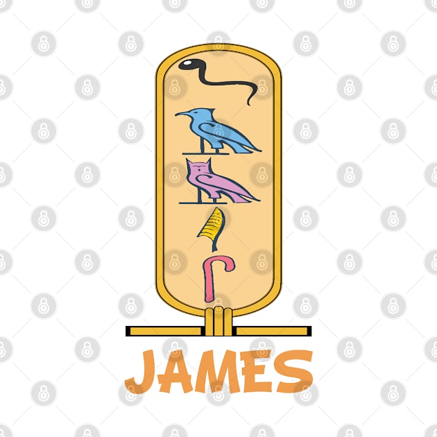 JAMES-American names in hieroglyphic letters-James, name in a Pharaonic Khartouch-Hieroglyphic pharaonic names by egygraphics