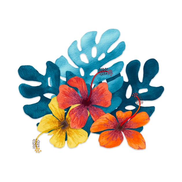 Tropical Hibiscus flowers by ArtLovePassion