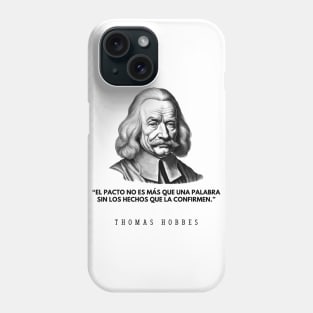 El pacto: cita del filósofo Thomas Hobbes y su retrato Phone Case