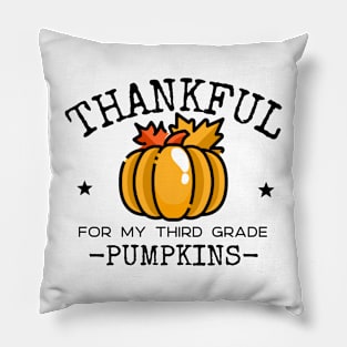 Thankful Third Grade Teacher Pillow