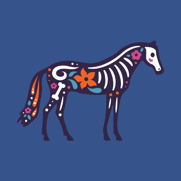 Colorful Day of the Dead Horse | Dia de los Muertos Animals by SLAG_Creative