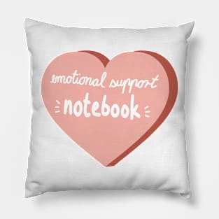 emotional support notebook calligraphy in a pink heart ( sticker decoration notebook ) Pillow