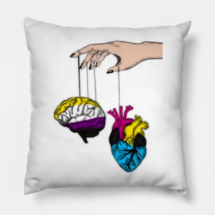 Non-binary Brain with Demipansexual Heart Pillow