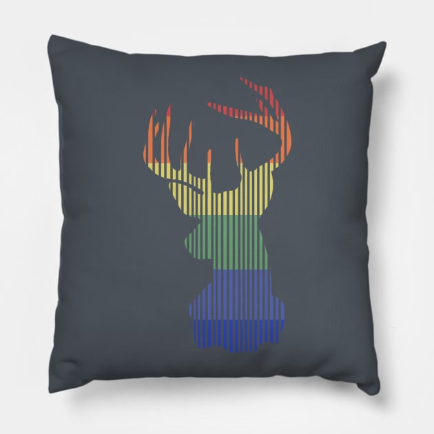 Vintage Deer Logo Pillow by ericb