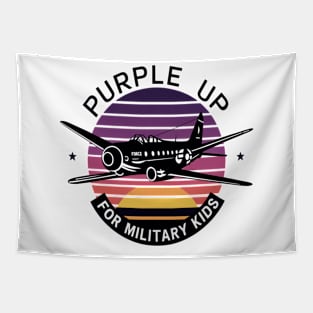 Purple up for military kids air force Tapestry