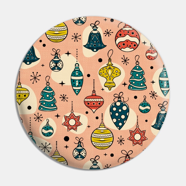 Pink Mid-Century Christmas Ornaments Pin by Simplulina