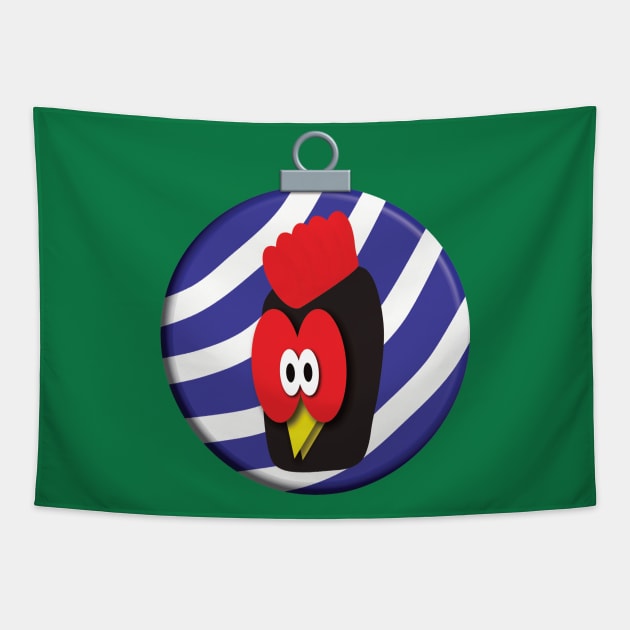 Funny Rooster Christmas Ornament Tapestry by DPattonPD