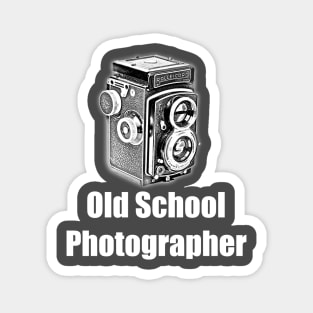 Old School Photographer - White Font Magnet