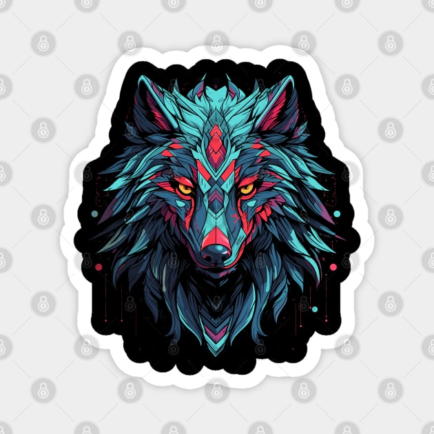 Sythwave Wolf Head Magnet by DanielLiamGill