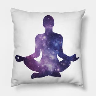 Meditation in Space Purple Lotus Pose Pillow