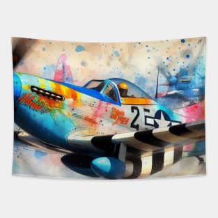 Artistic illustration of acrobatic aircraft flyby Tapestry