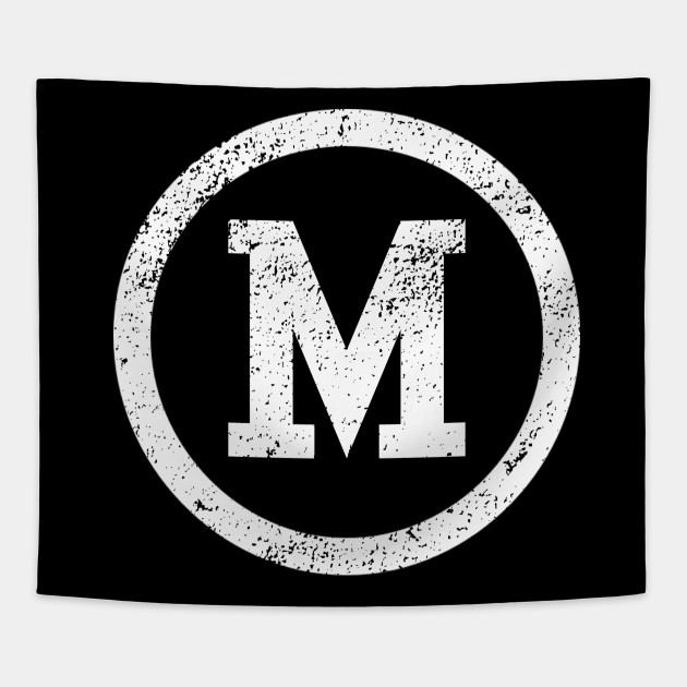 Letter M Tshirt M Initial Letter Monogrammed Vintage Varsity M