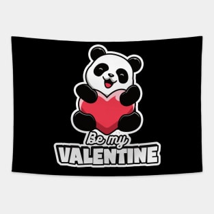 Be My Valentine Cute Panda Tapestry