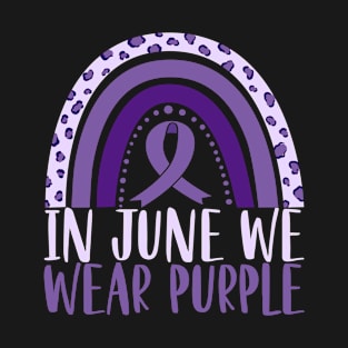 In June Wear Purple Rainbow Leopard Alzheimers Awareness T-Shirt