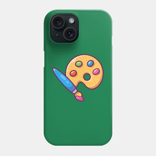 Paint pallet And Paint Brush Cartoon Phone Case by Catalyst Labs