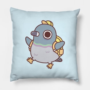 Cute Little Pigeon With Yellow School Bag Pillow