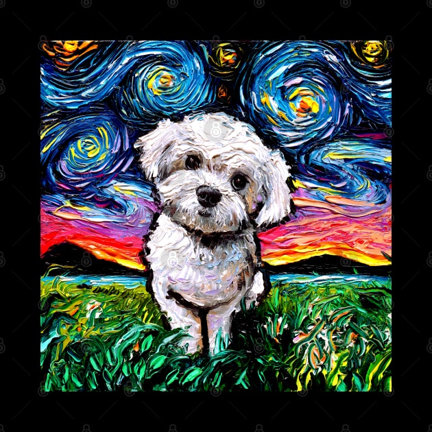 Maltipoo Night by sagittariusgallery