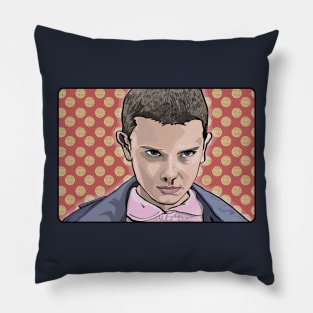 Eleven with pop art Eggo background Pillow