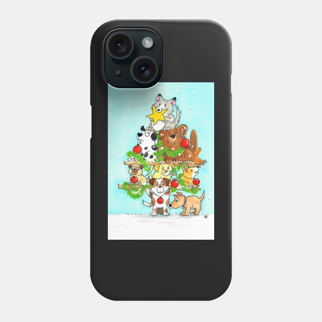 Dog Christmas Tree Phone Case by nicolejanes