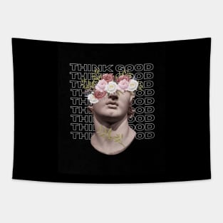 Greek Statue Head Think Quote Tapestry