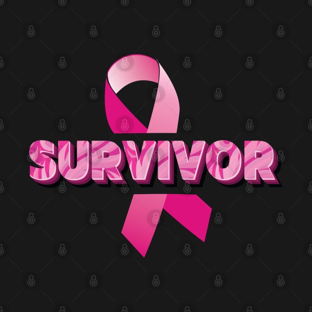 Pink Ribbon for Breast Cancer Awareness - Survivor by sparkling-in-silence
