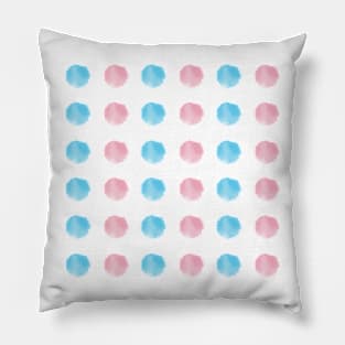 Watercolor Dots - trans pride Pillow