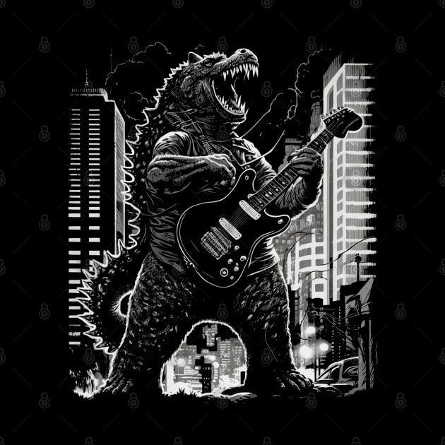 Godzilla Playing a Guitar by AI studio