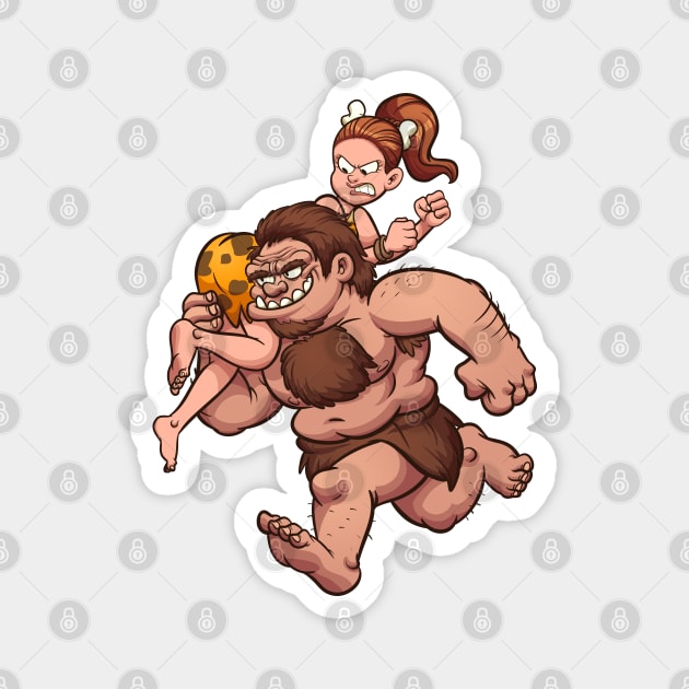 caveman kidnapping Magnet by Mako Design 