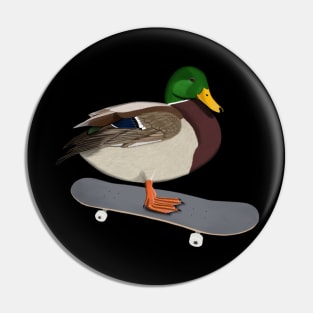 Mallard Bird Skateboard Birdwatcher Animal Biologist Pin