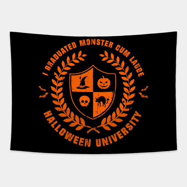 Halloween University (Worn Orange)[HT] Tapestry by HalloweenTown