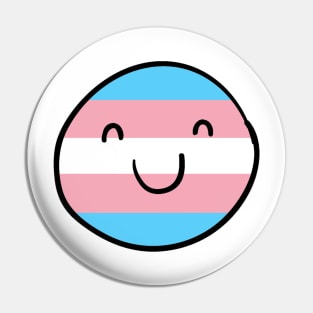 Transgender Smiley Face Pin