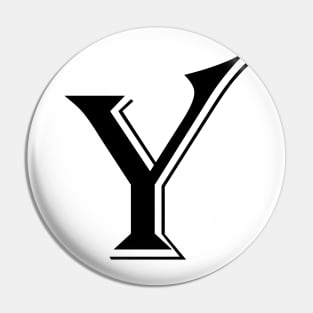 Black letter Y in vintage style Pin