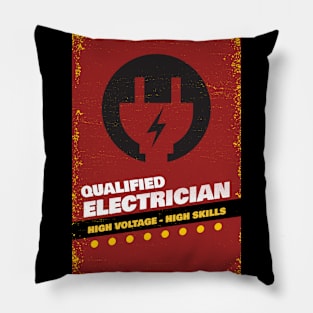 Qualified electrician high voltage high skills, electrician gift, High voltage, lineman, Pillow