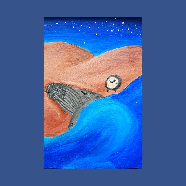 Painted Sleeping Whale by PrintPragtig