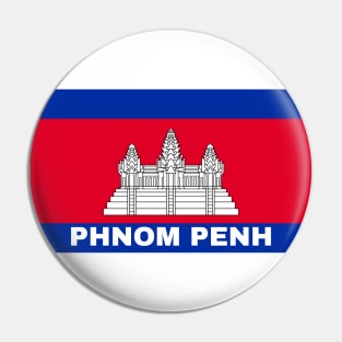 Phnom Penh City in Cambodian Flag Pin