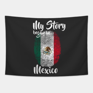 Mexico Flag Fingerprint My Story DNA Mexican Tapestry