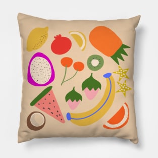 Cute Tropical Fruits Pillow