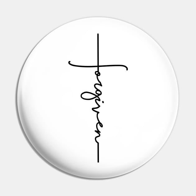 Forgiven Christian Cross Pin by walkbyfaith