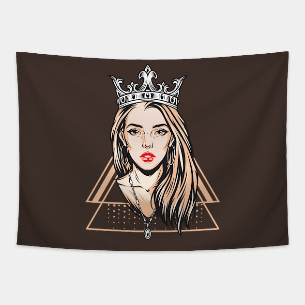 pretty girl in ornate crown Tapestry by PG